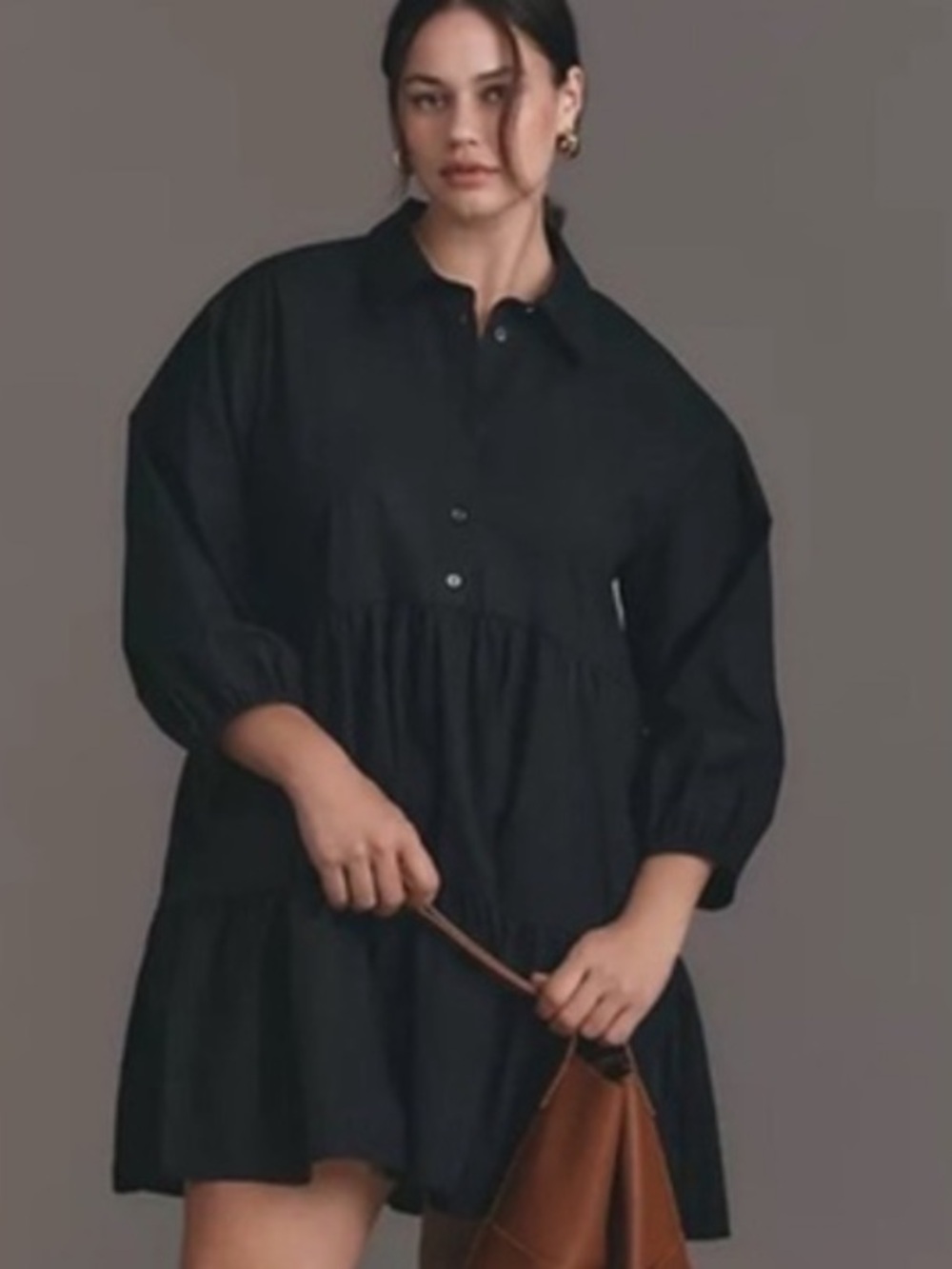 Anthropologie Maeve Black Bettina Shirt Dress - Picture 4 of 9